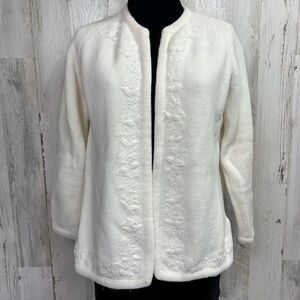 Vintage Embroidered‎ Off White Cardigan Sweater